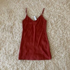 Aritzia Wilfred Rosy Red Slip Mini Dress